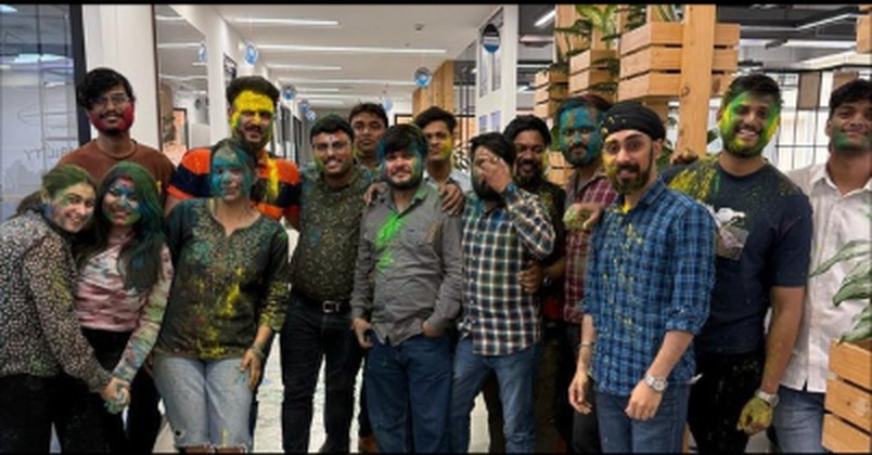 NexGen team celebrating Holi at the office