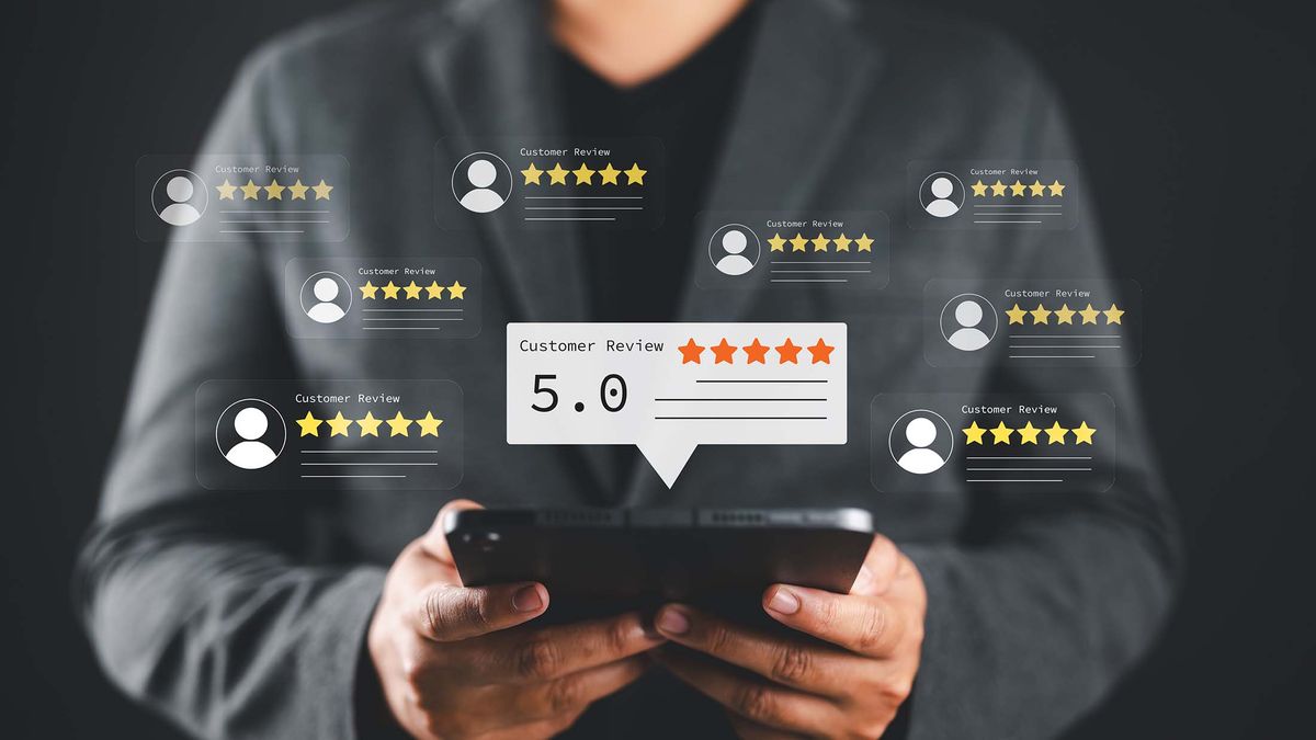 Customers rating our service five stars